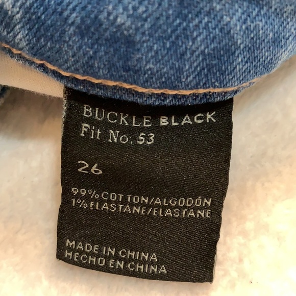 Buckle Black Destroyed High Rise Jean Shorts Size 26 - Picture 7 of 8